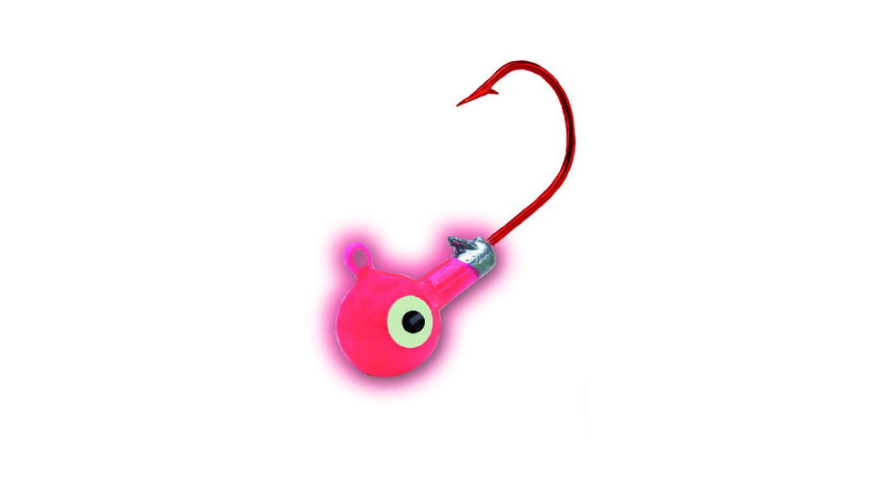 Northland Super-Glo Jig 1/4 Oz, 2/0 Red Hook, 4/Cd Super-Glo Pink, GB4-4-6