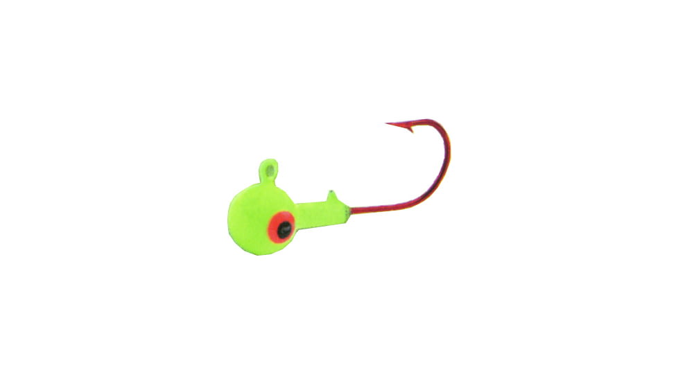 Northland Super-Glo Jig 1/8 Oz, 1/0 Red Hook, 5/Cd Super-Glo Chartreuse, GB3-5-10