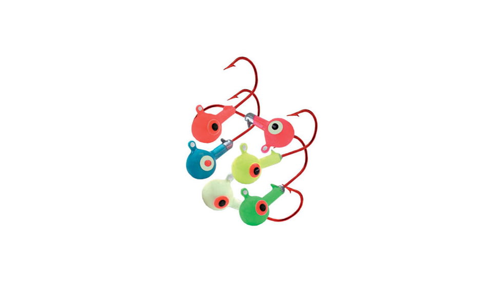 Northland Super-Glo Jig 3/8 Oz, 3/0 Red Hook, 6/Cd Super-Glo Assorted, GB5-6-99