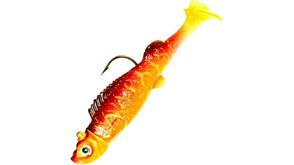 Northland UV Mimic Minnow Swimbait, 1 7/8in, 1/16 oz Sz 2 Hook, Tech Tiger, Strip Card, MMUV2-6-38