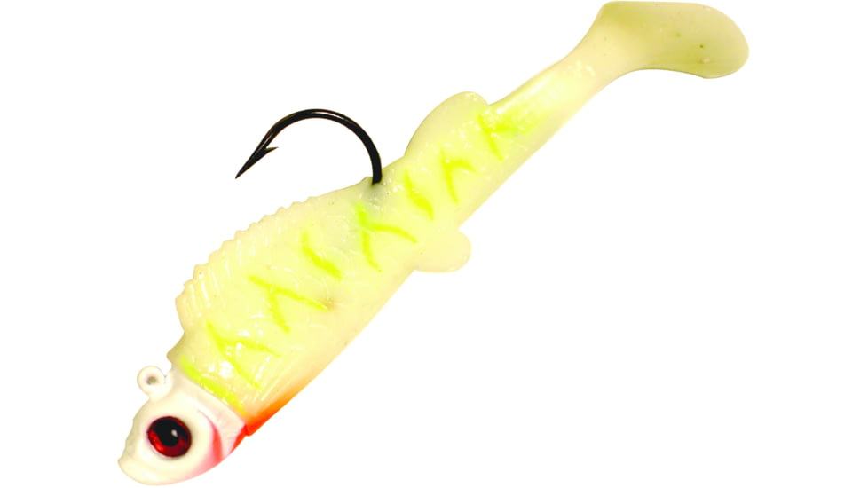 Northland UV Mimic Minnow Swimbait, 1 7/8in, 1/16 oz, Sz 2 Hook, White Tiger, Strip Card, MMUV2-6-1
