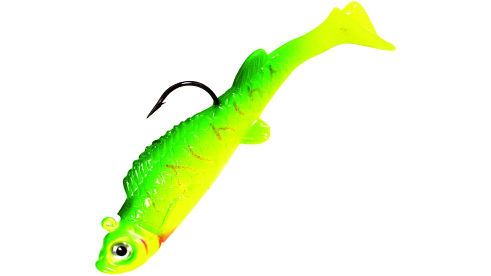 Northland UV Mimic Minnow Swimbait, 2 3/4in, 3/8 oz 3/0 Hook, Watermelon Tiger, Strip Card, MMUV5-6-1315