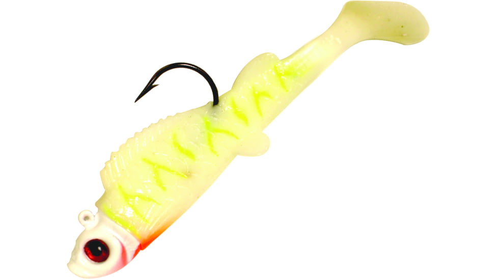 Northland UV Mimic Minnow Swimbait, 2 3/4in, 3/8 oz, 3/0 Hook White Tiger, Strip Card, MMUV5-6-1