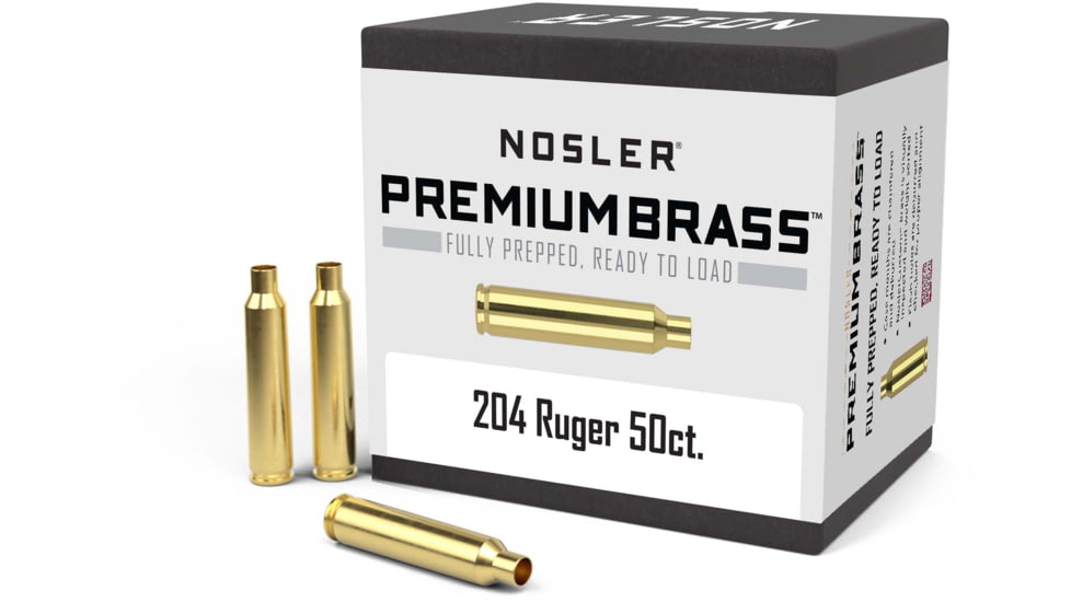 Nosler 10056 Centerfire Rifle 204 Ruger Brass 50 Per Box