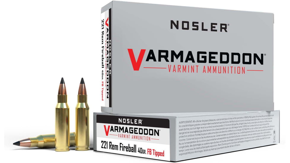 Nosler .221 Remington Fireball, Flat Base Tipped , 40 grain, Brass Cased, 20 Rounds, 65125