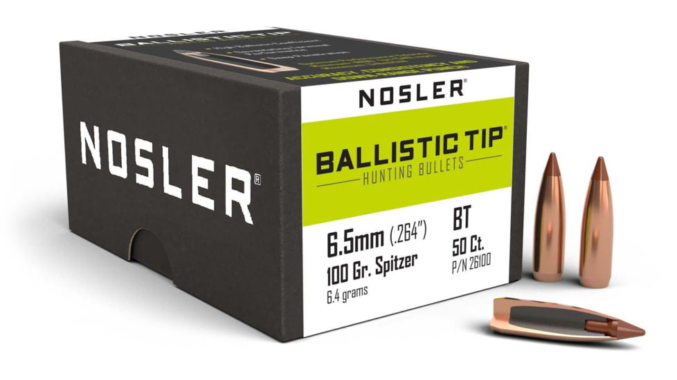 Nosler 26100 Ballistic Tip Hunting 6.5mm .264 100 GR Ballistic Tip Hunting 50 Bo