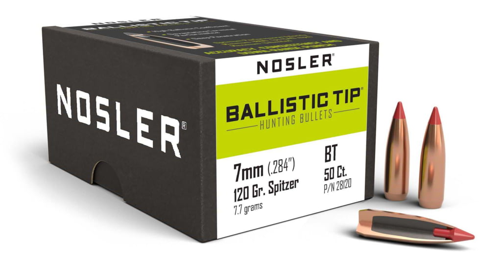 Nosler 28120 Ballistic Tip Hunting 7mm .284 120 GR Spitzer 50 Box