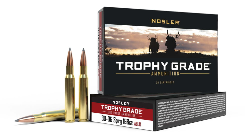 Nosler .30-06 Springfield, Long Range AccuBond , 168 grain, Brass Cased, 20 Rounds, 60102
