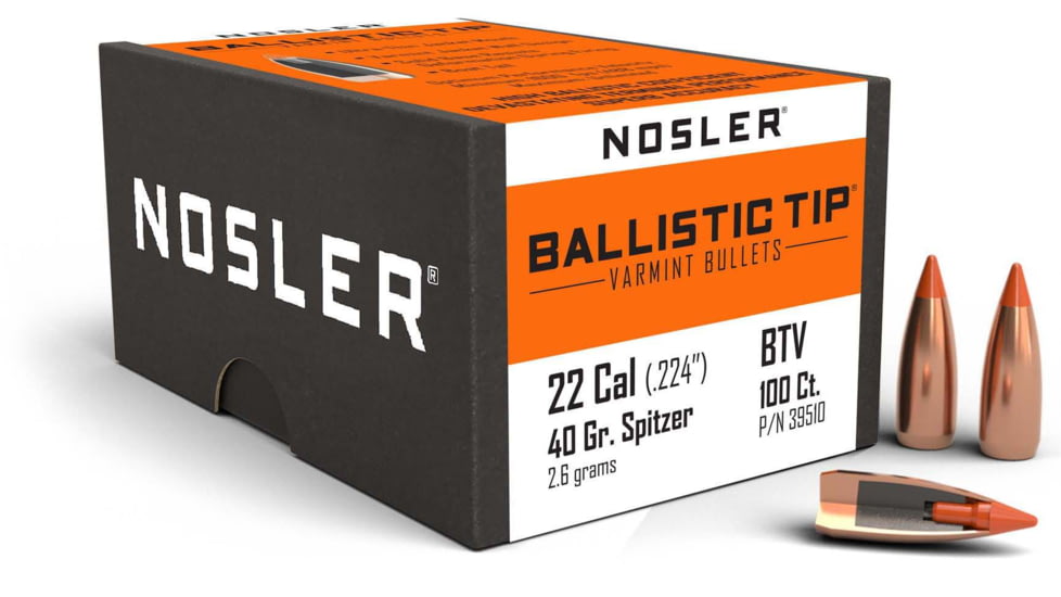 Nosler 39510 Ballistic Tip Varmint 22 Caliber .224 40 GR Spitzer Point 100 Box