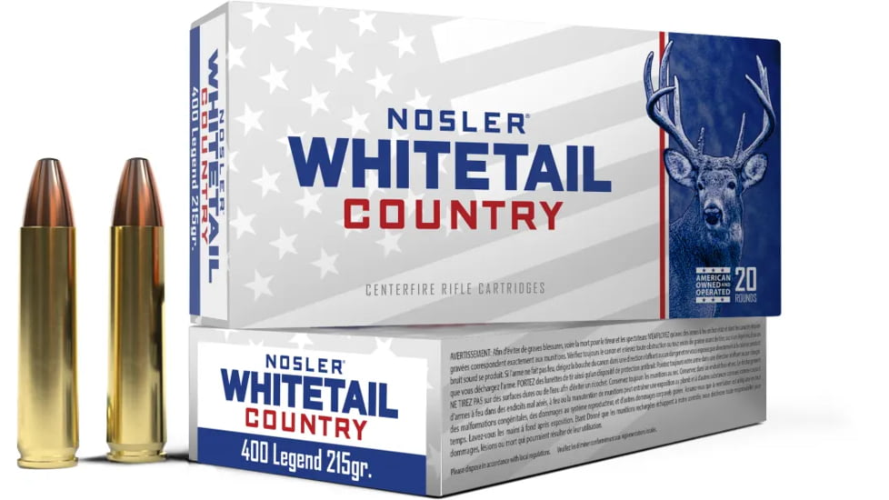 Nosler 400Legend 215gr Rifle Ammo, 20 Per Box/10 Case, 40138