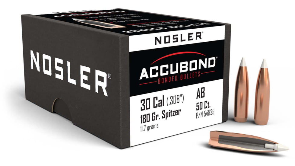 Nosler 54825 AccuBond 30 Caliber .308 180 GR Spitzer Point 50 Box
