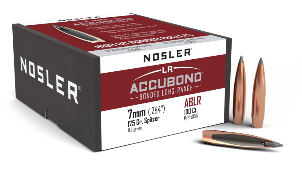 Nosler 58517 AccuBond Long Range 7mm .284 175 GR Spitzer Point 100 Box