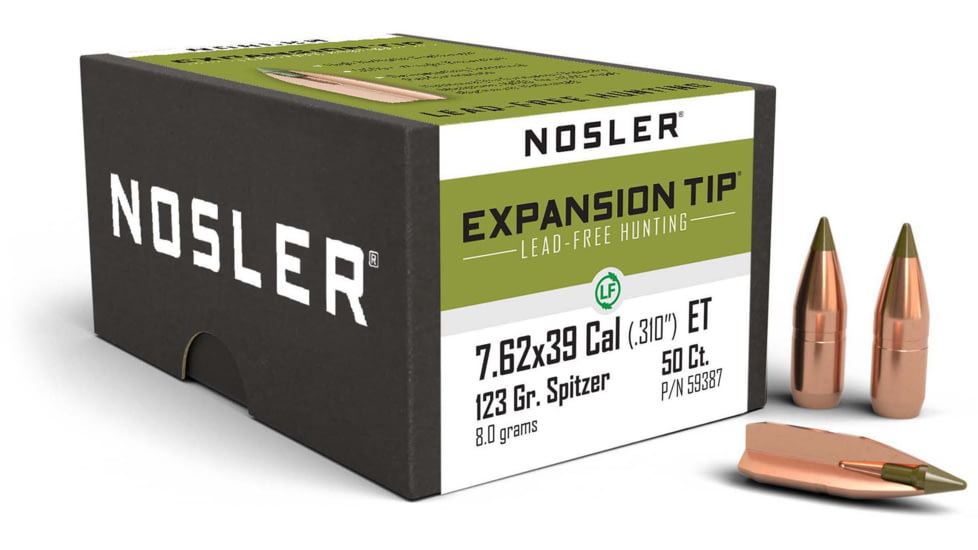 Nosler 59387 E-Tip 7.62X39 123 GR Spitzer Boat Tail 50 Box, EDEMO2