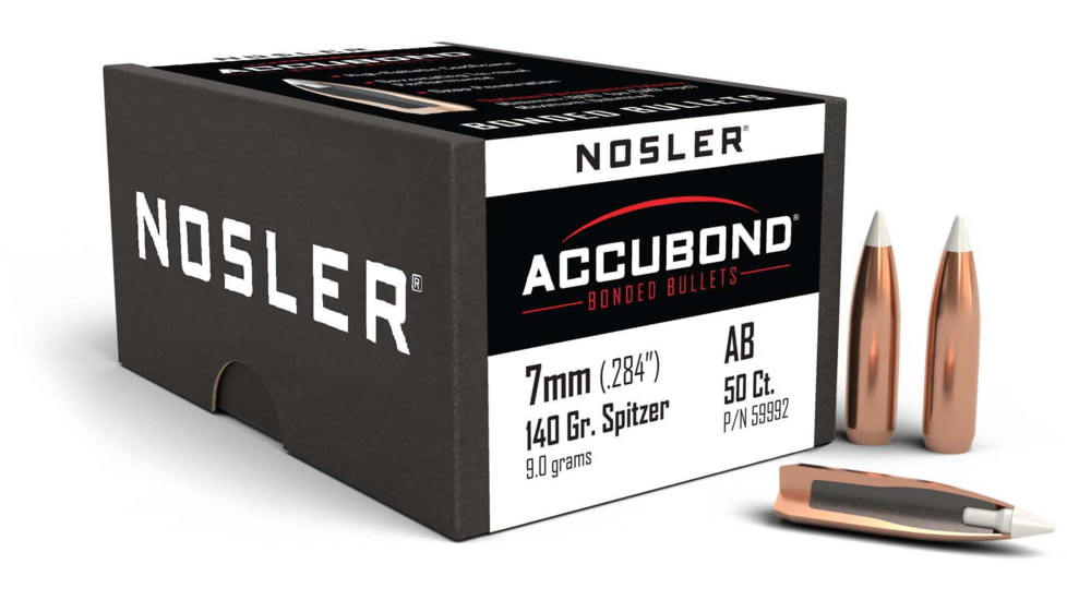 Nosler 59992 AccuBond 7mm .284 140 GR Spitzer Point 50 Box