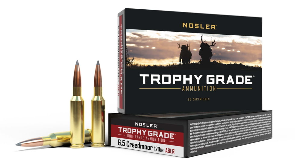 Nosler 6.5mm Creedmoor 129 Grain AccuBond Long Range Brass Cased Centerfire Rifle Ammo, 20 Rounds, 60091