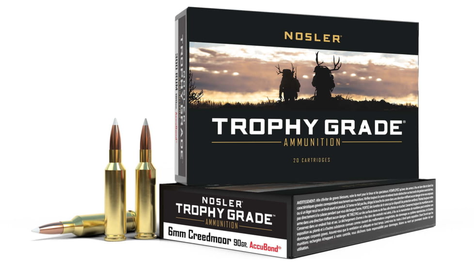 Nosler 6mm Creedmoor, AccuBond , 90 grain, Brass Cased, 20 Rounds, 60142