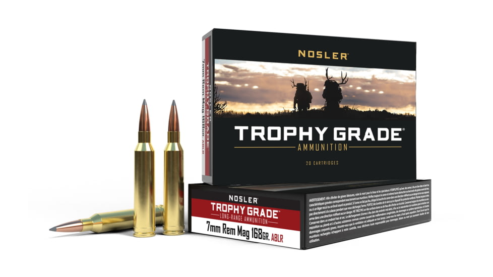 Nosler 7mm Remington Magnum, Long Range AccuBond , 168 grain, Brass Cased Ammo, 200 Round