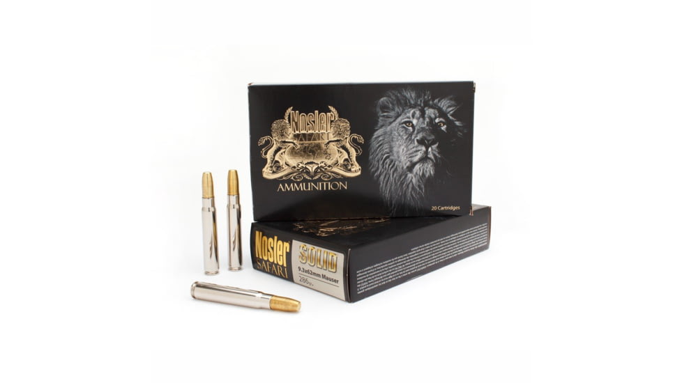 Nosler 9.3x62mm Mauser, Partition , 286 grain, Nickle Plated Cased, 20 Rounds, 40602