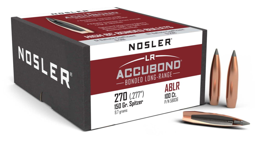 Nosler AccuBond Long Range Rifle Bullet .270 Caliber 150gr, 100ct, 58836