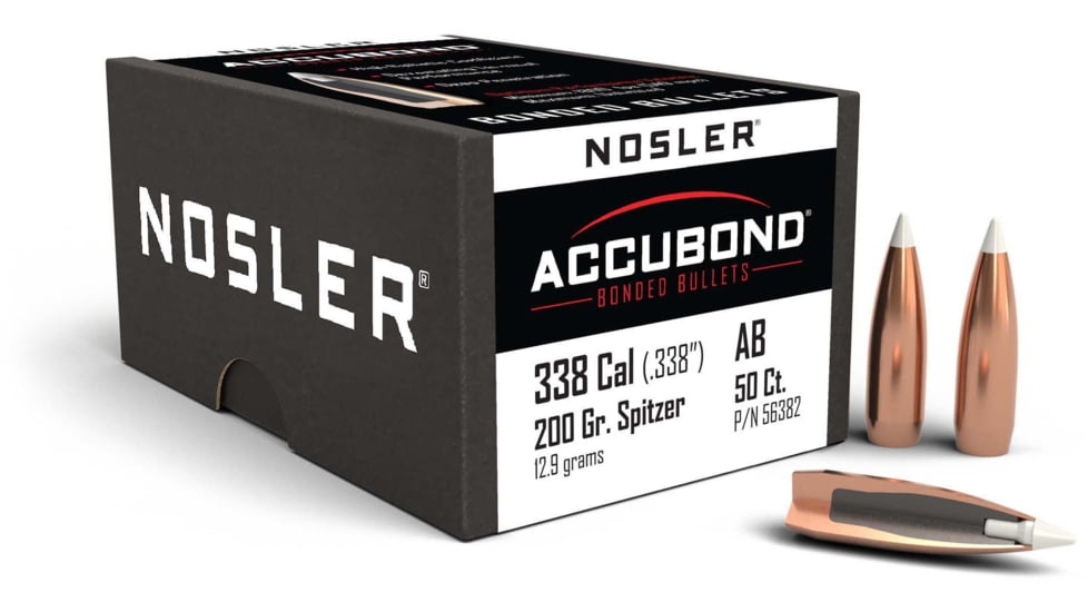 Nosler AccuBond Rifle Bullet .338 Caliber 200gr, 50ct, 56382