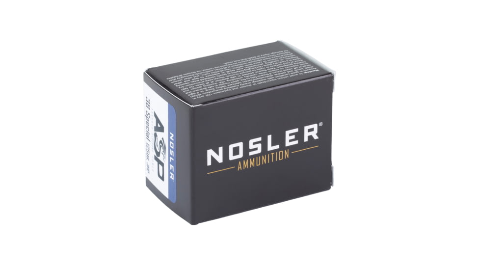 Nosler Assured Stopping Power, 38 Special, 125 Grain, Jacketed Hollow Point, 20 Round Box, NOS40137