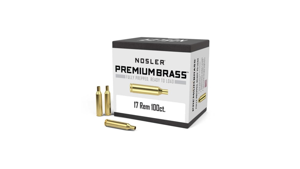 Nosler Bullets Inc. Nosler Unprimed Brass Rifle Cartridge Cases 100/ct .17 Rem, CSNO10128