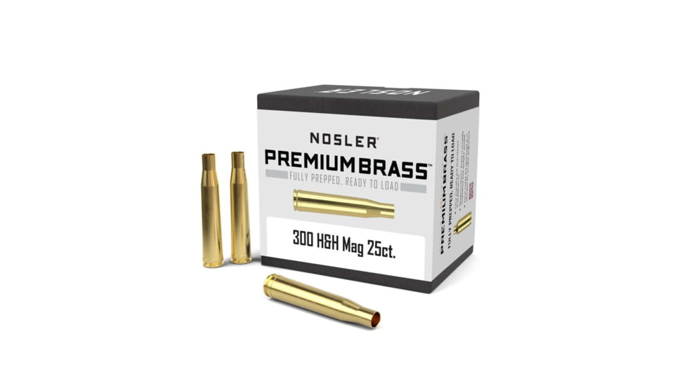 Nosler Bullets Inc. Nosler Unprimed Brass Rifle Cartridge Cases 25/ct .300 H&amp;H, CSNO11800
