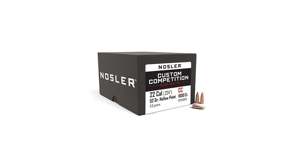 Nosler Custom Competition Rifle Bullet .22 Caliber 52gr HPBT, 1000ct, 59741