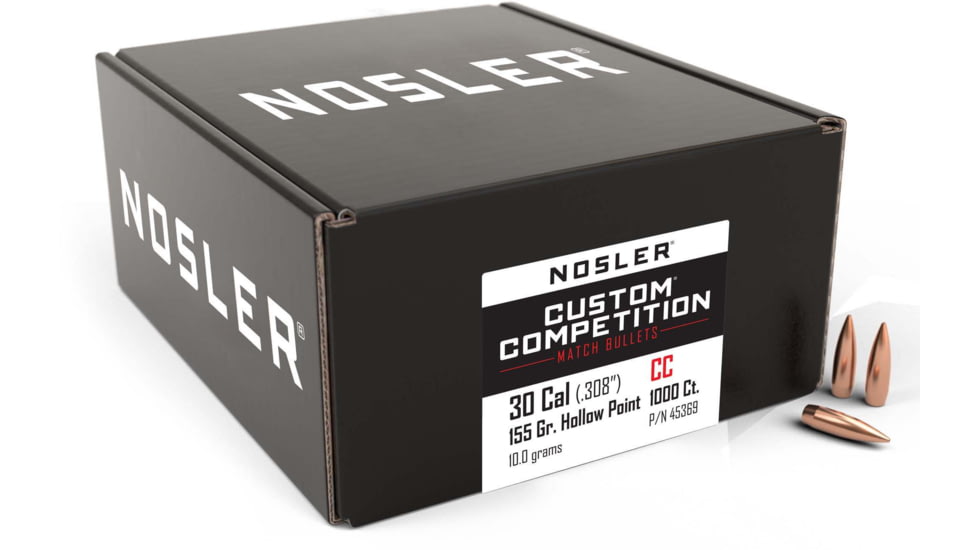 Nosler Custom Competition Rifle Bullet .30 Caliber 155gr HPBT, 1000ct, 45369