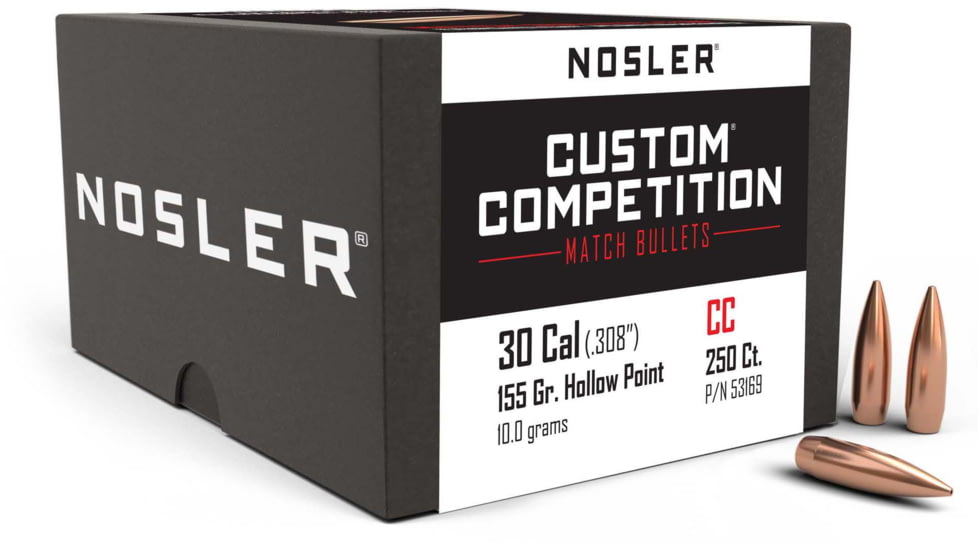 Nosler Custom Competition Rifle Bullet .30 Caliber 155gr HPBT, 250ct, 53169