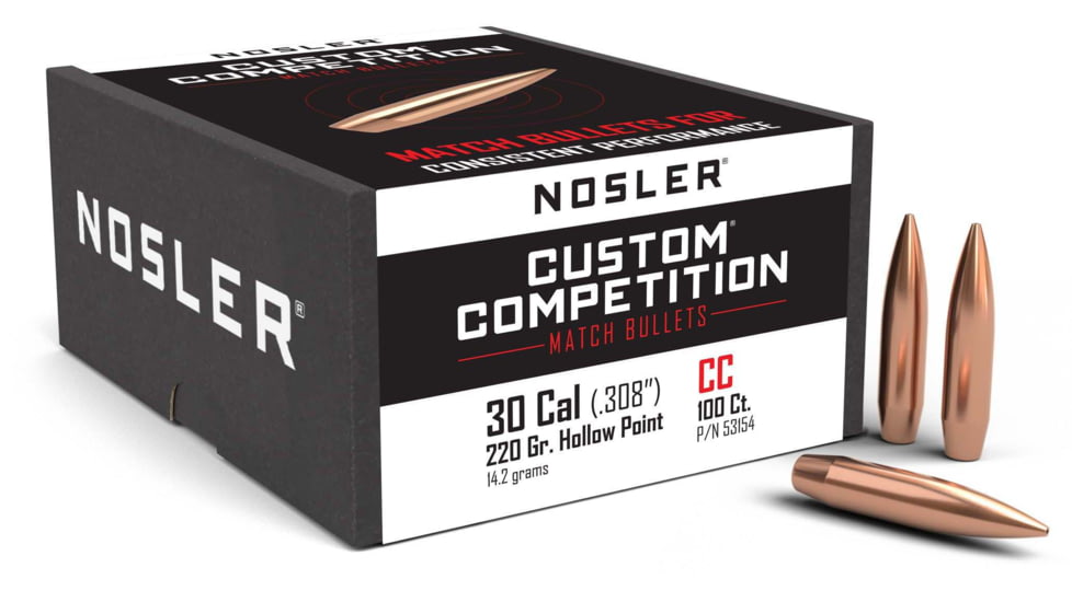 Nosler Custom Competition Rifle Bullet .30 Caliber 220gr , 100ct, 53154