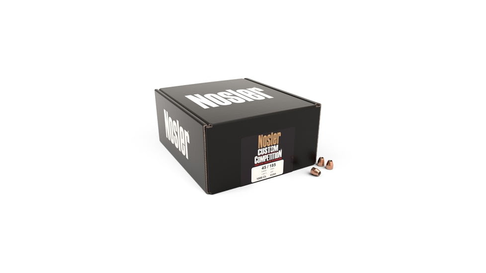 USED Nosler Custom Competition .45 Caliber 185gr JHP Pistol Bullets, 1000 Rounds, 53264, EDEMO1, Condition Like New, Inspect and Rebox