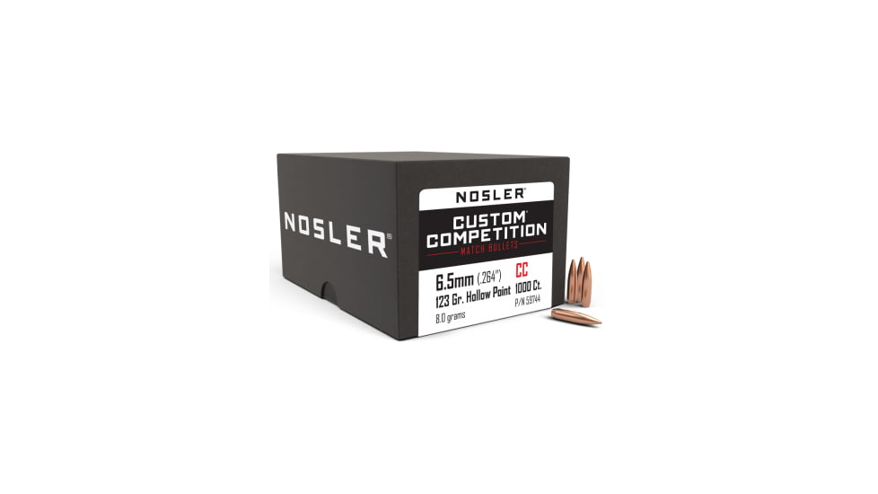 Nosler Custom Competition Rifle Bullet, 6.5mm, 123 grain, HPBT, 1000ct, 59744