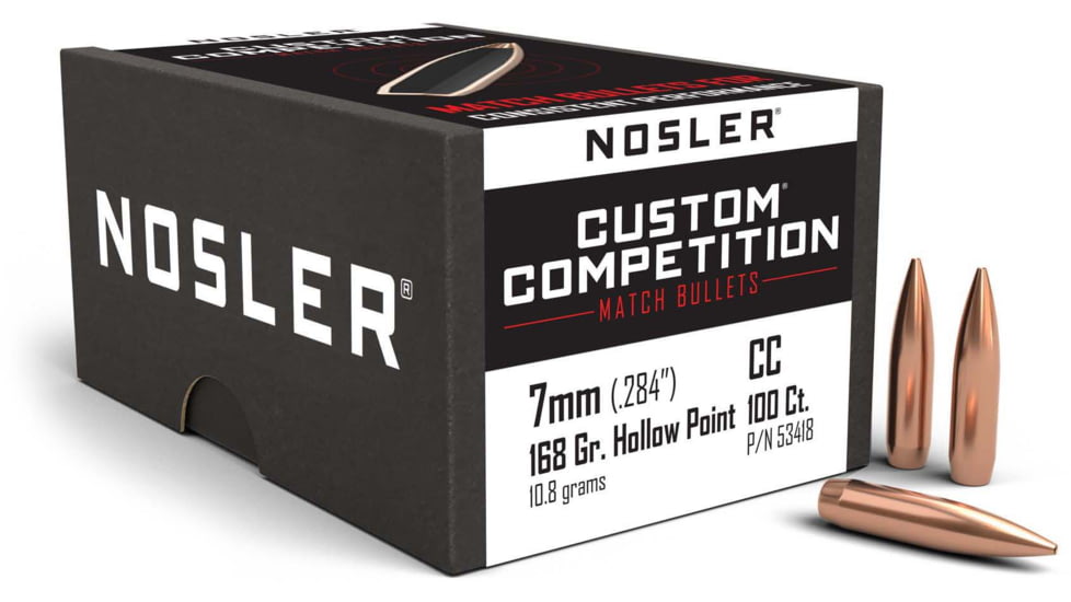 Nosler Custom Competition Rifle Bullet 7mm 168gr HPBT, 100ct, 53418