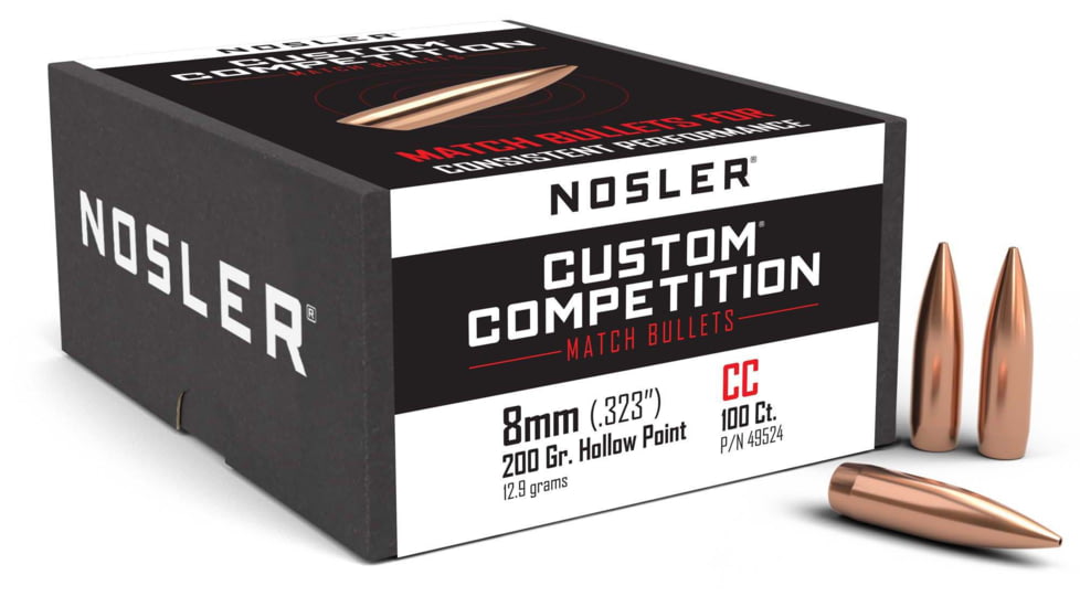 Nosler Custom Competition Rifle Bullet 8mm 200gr HPBT, 100ct, 49524