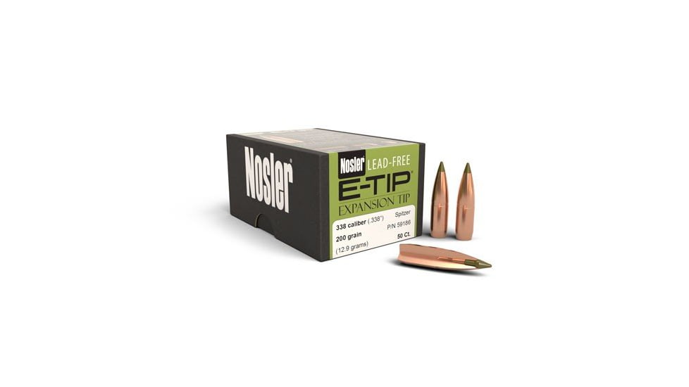 Nosler E-Tip Rifle Bullet .338 Caliber 200gr, 50ct, 59186