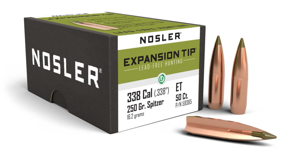 Nosler E-Tip Rifle Bullet .338 Caliber 250gr, 50ct, 59385