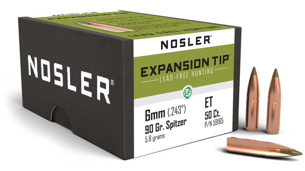 Nosler E-Tip Rifle Bullet 6mm 90gr, 50ct, 59165