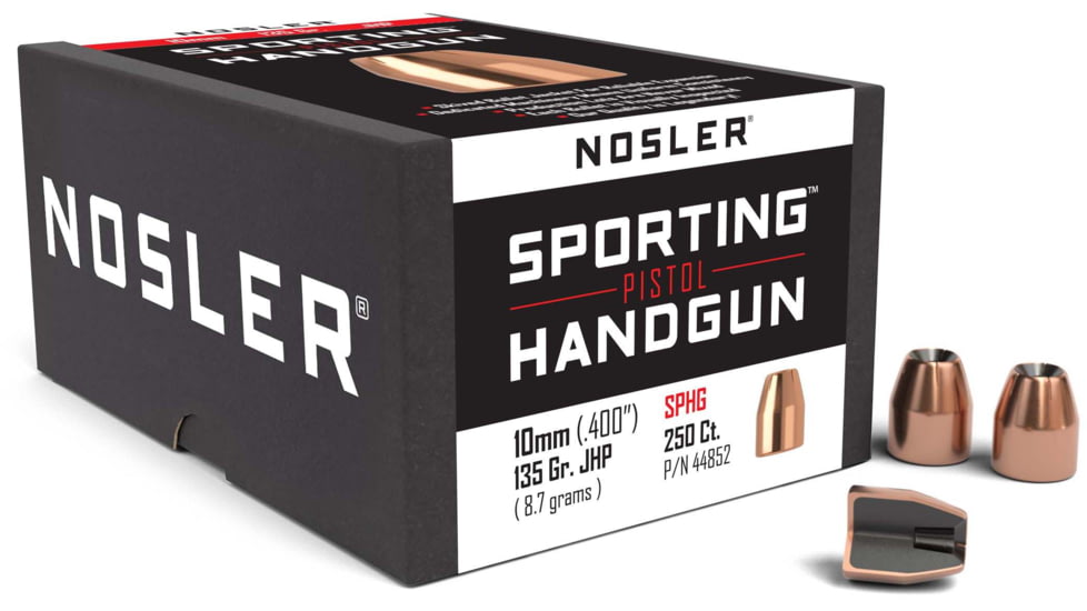 Nosler HandGun Pistol Bullet 10mm 135gr JHP, 250ct, 44852