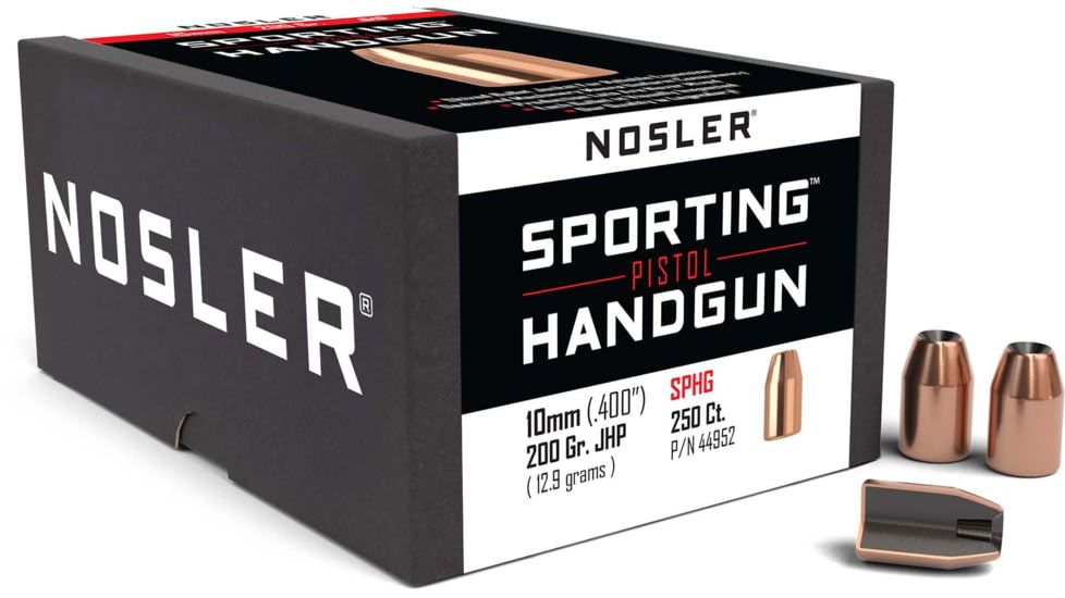 Nosler HandGun Pistol Bullet 10mm 200gr JHP, 250ct, 44952