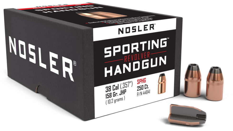 Nosler HandGun Pistol Bullet .38 Caliber 158gr JHP, 250ct, 44841