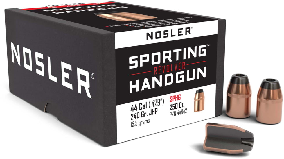 Nosler HandGun Pistol Bullet .44 Caliber 240gr JHP, 250ct, 44842