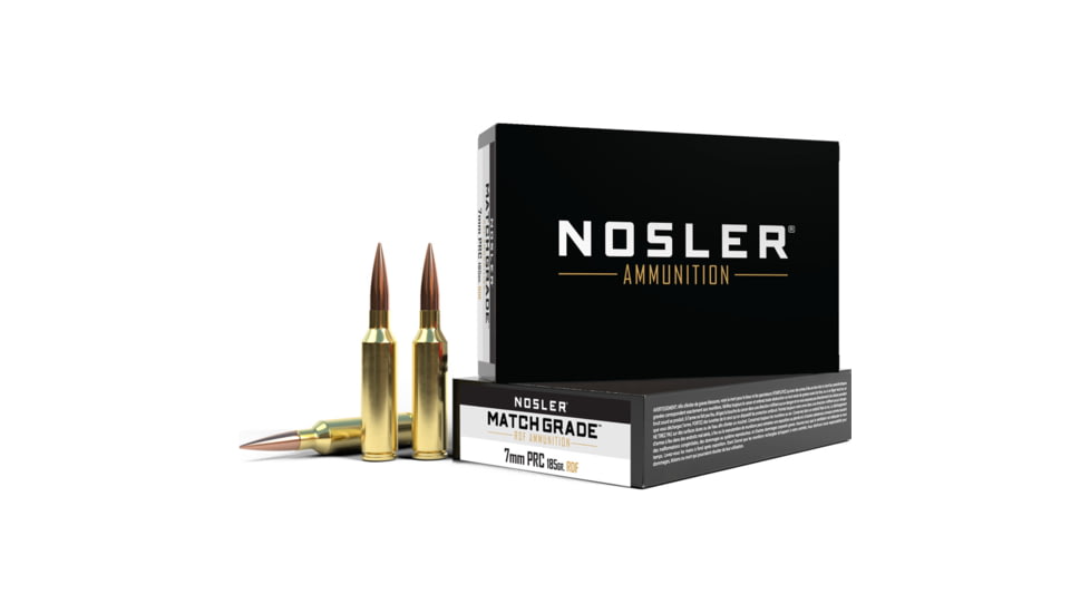 Nosler Match Grade 7mm PRC 185 Grain Rifle Ammunition, 20 Rounds, 1102625