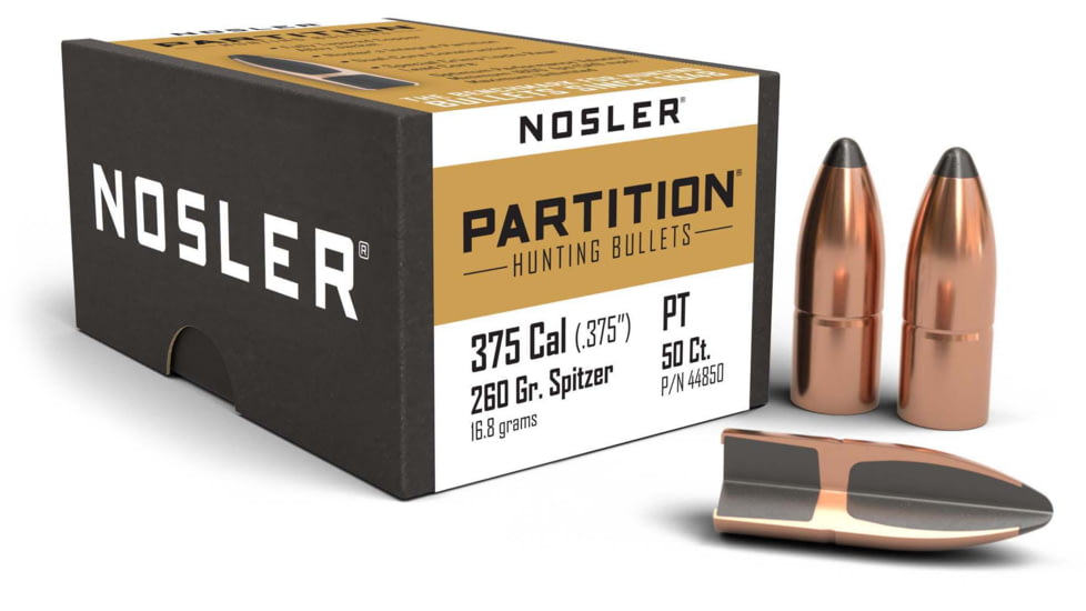 Nosler Partition Rifle Bullet .375 Caliber 260gr Partition, 50ct, 44850