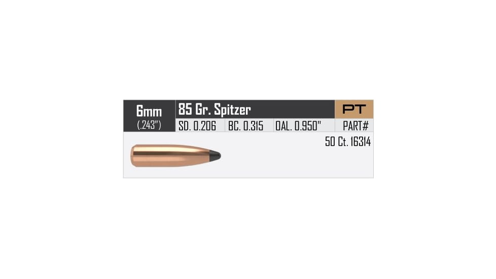 Nosler Partition Rifle Bullet 6mm 85gr, 50ct, 16314