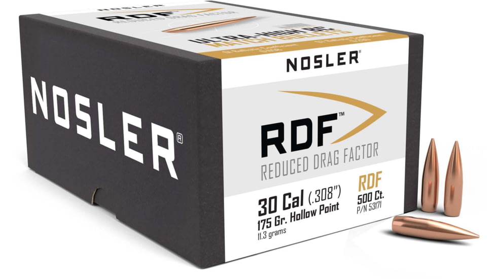 Nosler RDF Rifle Bullet .30 Caliber 175gr HPBT, 500ct, 53171