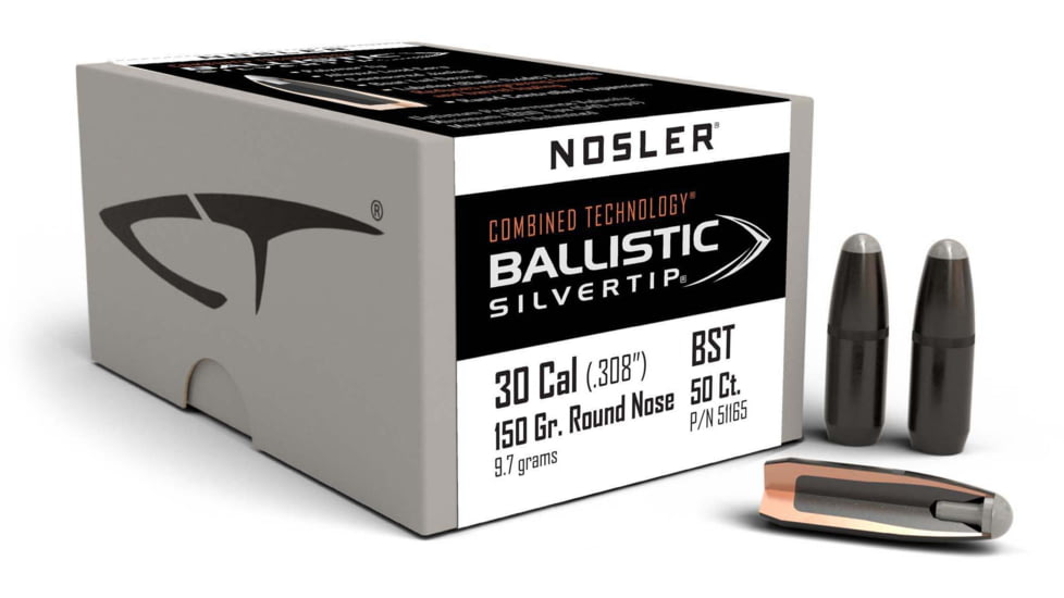 Nosler Silvertip Hunting Rifle Bullet .30-30 Caliber 150gr Ballistic Tip, 50ct, 51165
