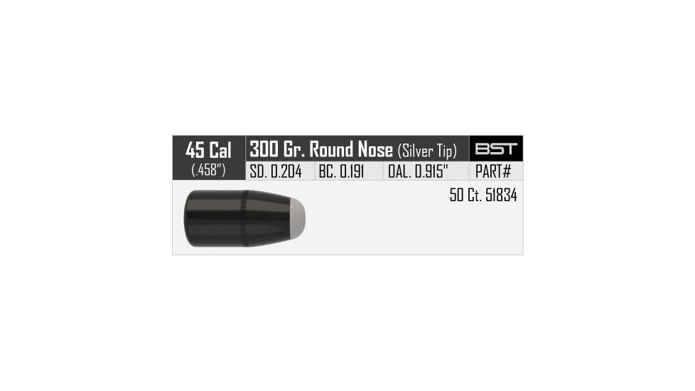 Nosler Silvertip Hunting Rifle Bullet .45-70 Government 300gr Ballistic Tip, 50ct, 51834