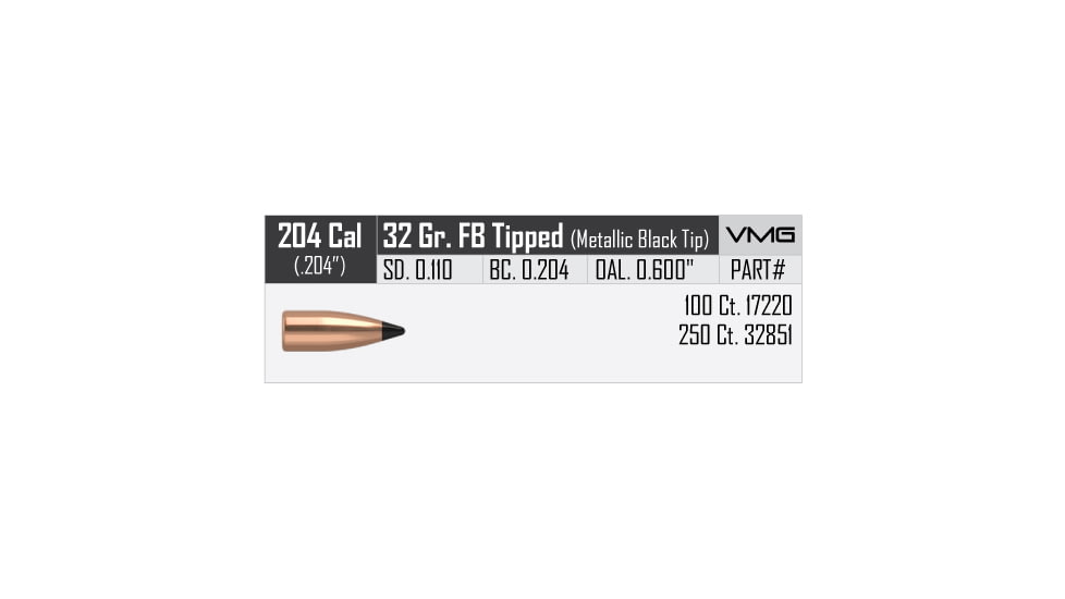 Nosler Varmageddon Rifle Bullet .20 Caliber 32gr FB Tipped, 250ct, 32851
