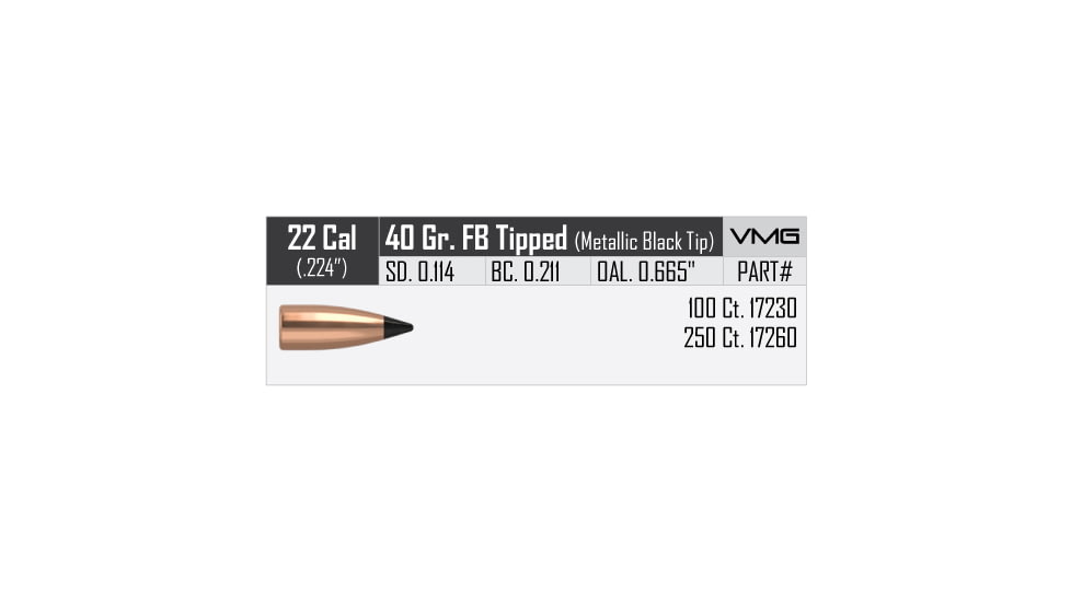 Nosler Varmageddon Rifle Bullet .22 Caliber 40gr FB Tipped, 250ct, 17260